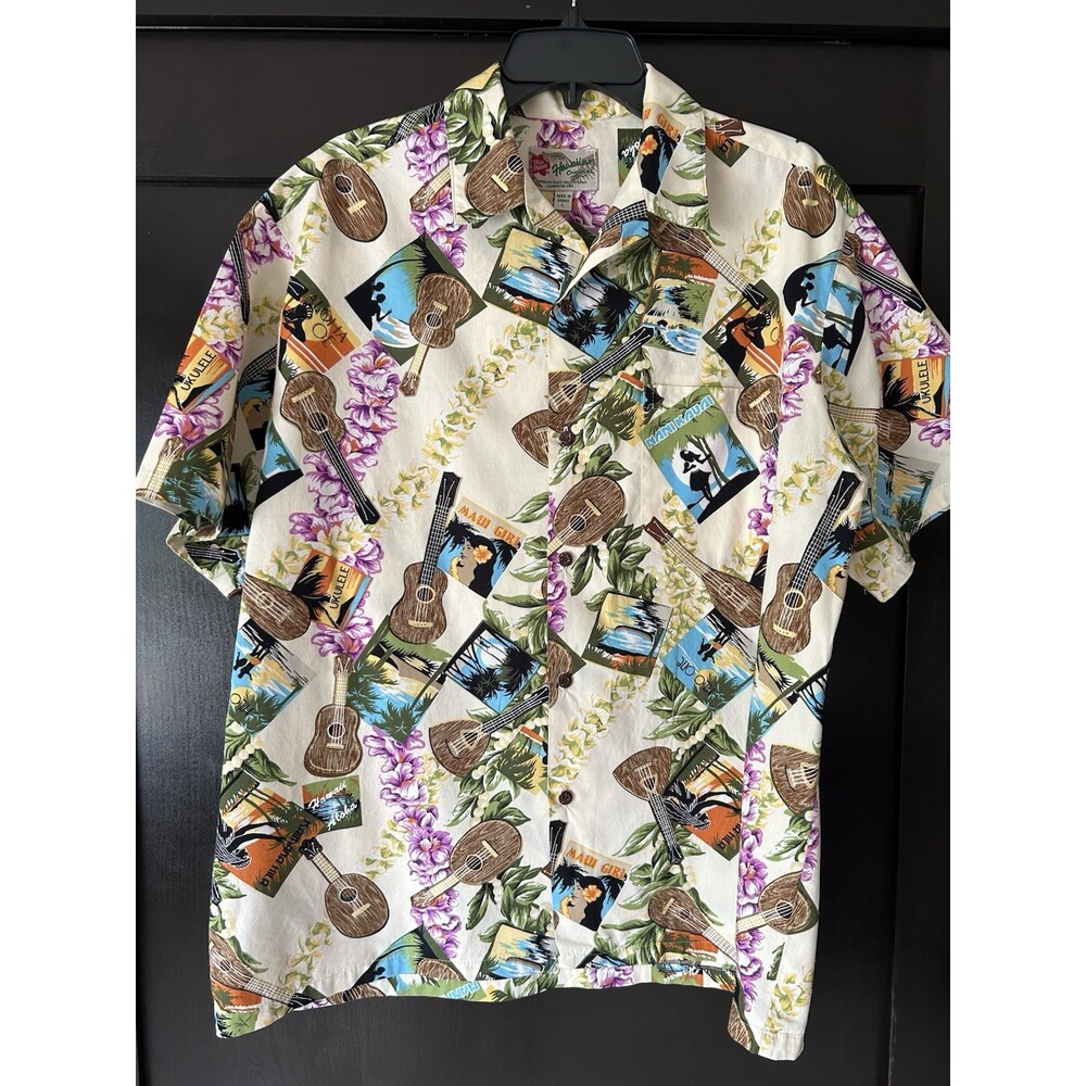 Hawaiian shirt. sz. L Made In Hawaii By Hilo Hatties. Nice Quality Cotton